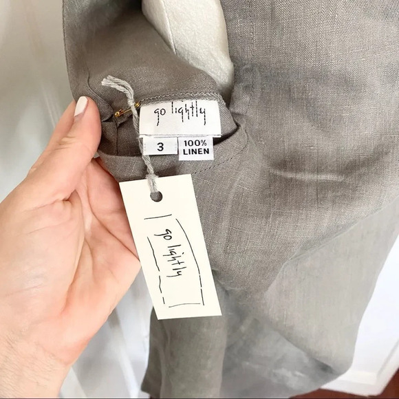 NEW Artful Home Go Lightly Maia A-Line 100% Linen Wide Gray Tank - Picture 9 of 9